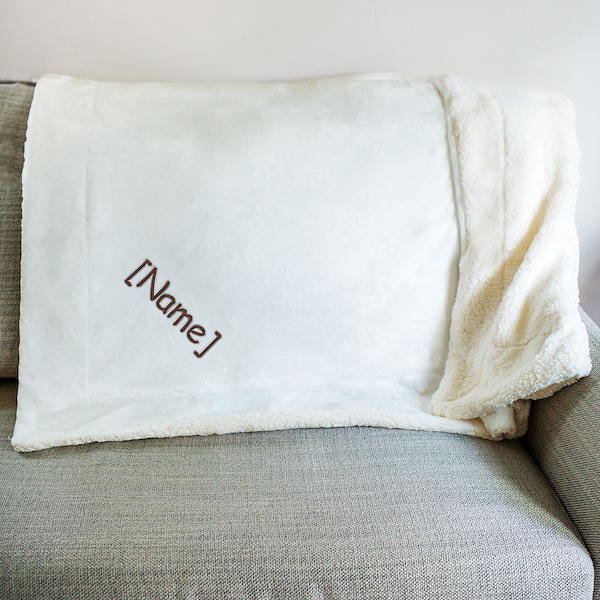 Embroidered fleece blankets hotsell