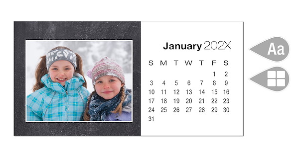 8x4 Desk Calendar (Flexible Start Date)